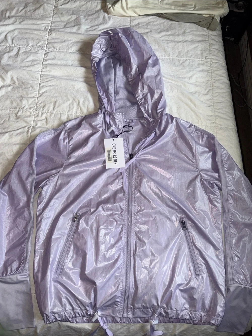 Zyia Lilac Shine Windbreaker Jacket with Hood - Picture 2 of 4